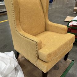 Maxine Button Tufted Wingback Armchair - Yellow