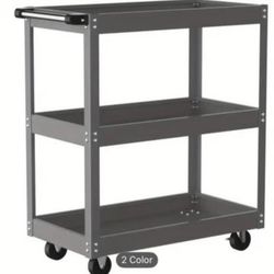 Utility Cart Heavy Duty Metal Service Cart With Wheels.