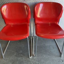 MCM Gerd Lange NOVA Red Chairs.  Set Of 6