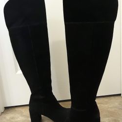 Black Suede Tall Boots Size 7