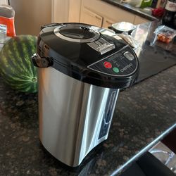 Chefman Electric Hot Water Pot Urn w/ Manual Dispense Buttons, Safety Lock, Instant Heating for Coffee & Tea, Auto-Shutoff/Boil Dry Protection, Insula
