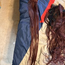 Burgundy Hair Extension Wefts