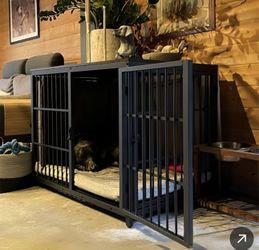 Large 52" Heavy-Duty Dividable Dog Kennel – Indestructible & Versatile