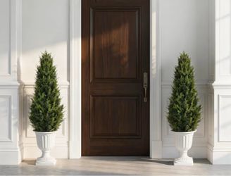 Pretty Artificial plant 4.5 ft Set of 2 with tall planter! Brand New