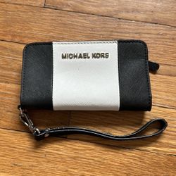 Black-and-white Michael Kors phone case