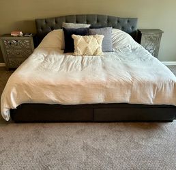 King size platform storage bed