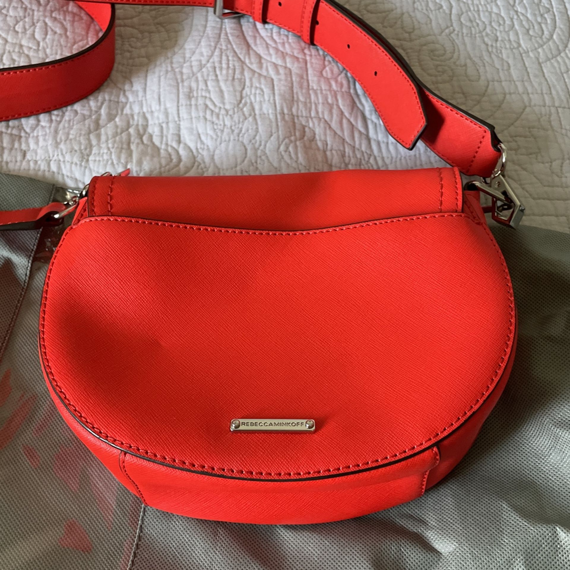 Rebecca Mink off Orange Cross Body Purse