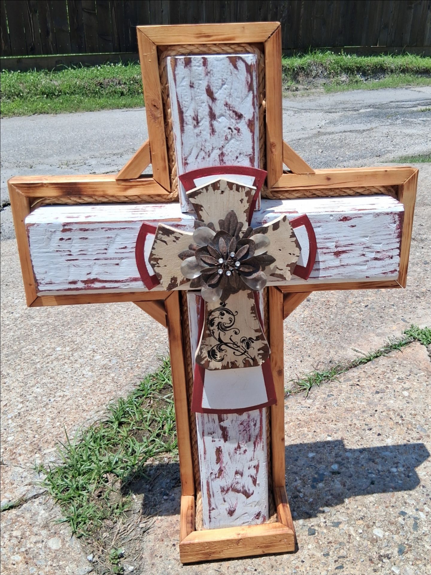 Handmade Rustic Wooden Cross #1/Cruz Rústica de Madera Hecha a Mano