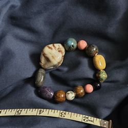 Chunky Stretchy  Beaded Bracelet 7-7 1/2"