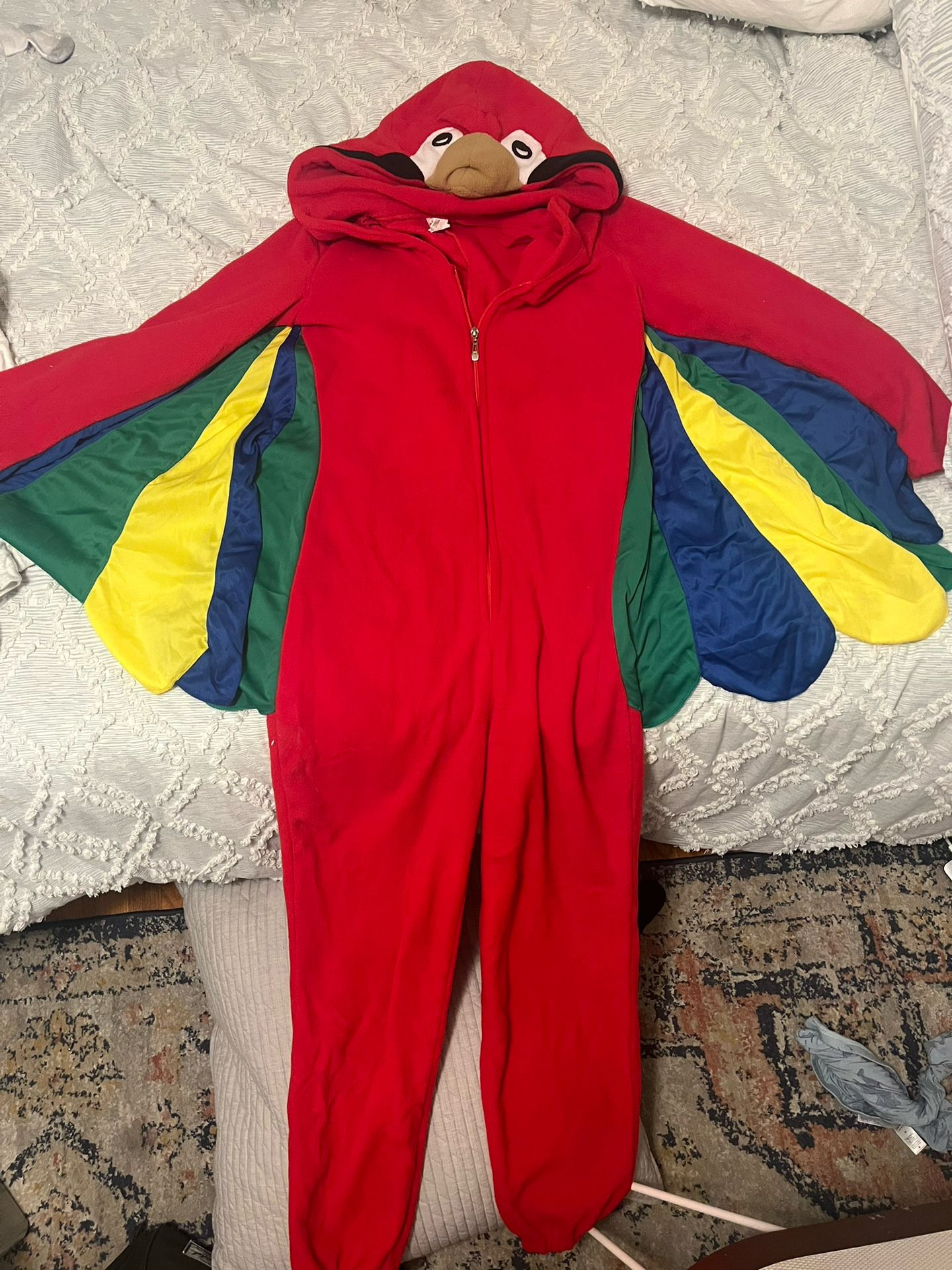 Parrot Costume Fleece Adult Onsie Size M