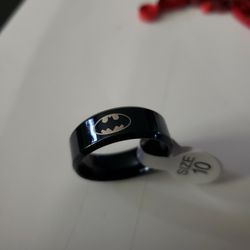 Fashion Men's Batman Titanium Stainless Steel Chic Polished Black Ring Size 6-12

