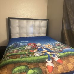Queen Size Bed Frame, Box Spring And Mattress