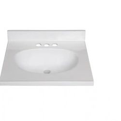 Design House 19 in. W x 17 in. D Cultured Marble Vanity Top in White with Solid White Bowl  New in perfect condition  $15 1 available  Pickup only   D