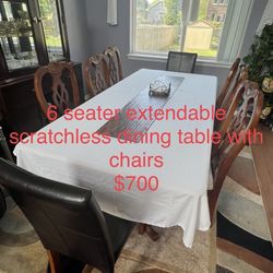 Wooden Dining Table 6 Seater 