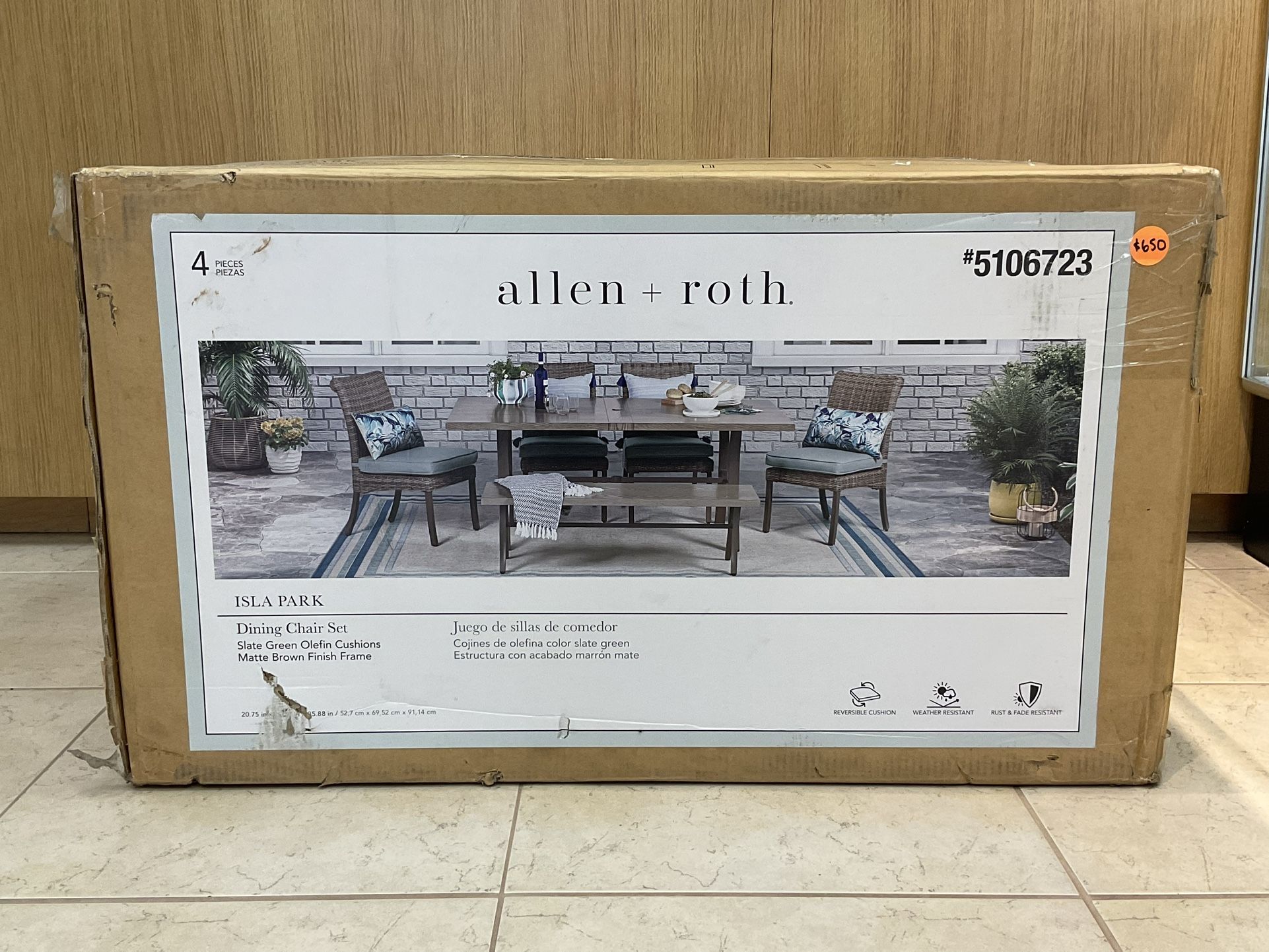 4 PIECES ALLEN+ROTH ISLA PARK DINING CHAIR SET.