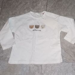 Zara Teddy Bear Long Sleeve Shirt New 