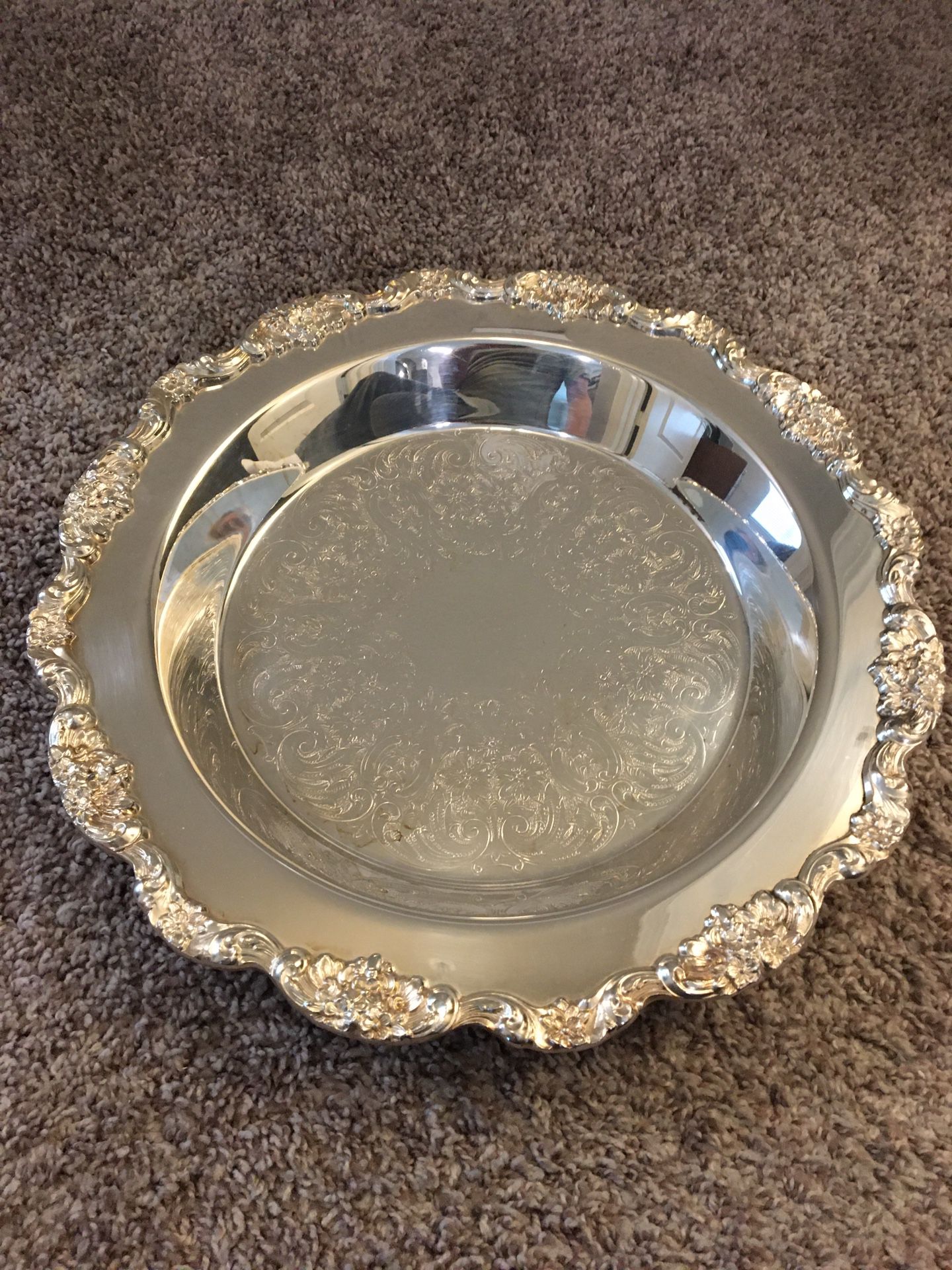 Sterling Silver Plated Pie Plate plus Pyrex Dish by Poole Silver