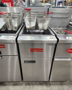 ✨NEW! Flamaster CP-VF40-LP Liquid Propane 40-50lb. Gas Open Pot Fryer - 100,000 BTU