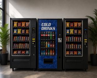 Complete Vending Machine Bundle – 2 Snack Machines + 1 Cold Drink Machine – Ready for Business