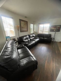 3 set leather couches (moving out)