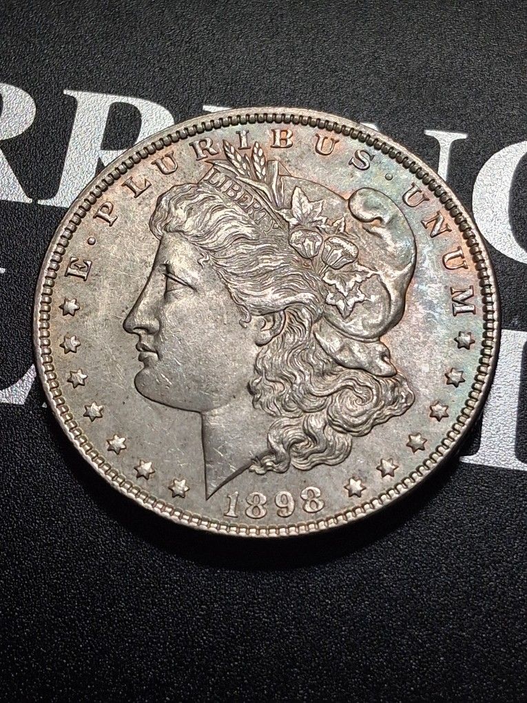 AU 1898 (P) Morgan Silver Dollar 
