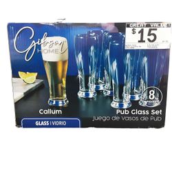 Gibson Home 8 Pc Pub Glass Set Blue Small Kitchen Appliance