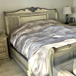 Sleigh King Bed Frame & Nightstands