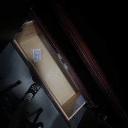 Large Solid Wood Wardrobe Closet – Dark Finish, Storage + Shelves