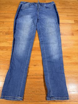 Soho New York & Company Slim Boyfriend Jeans Women’s Blue Denim Side Stripe