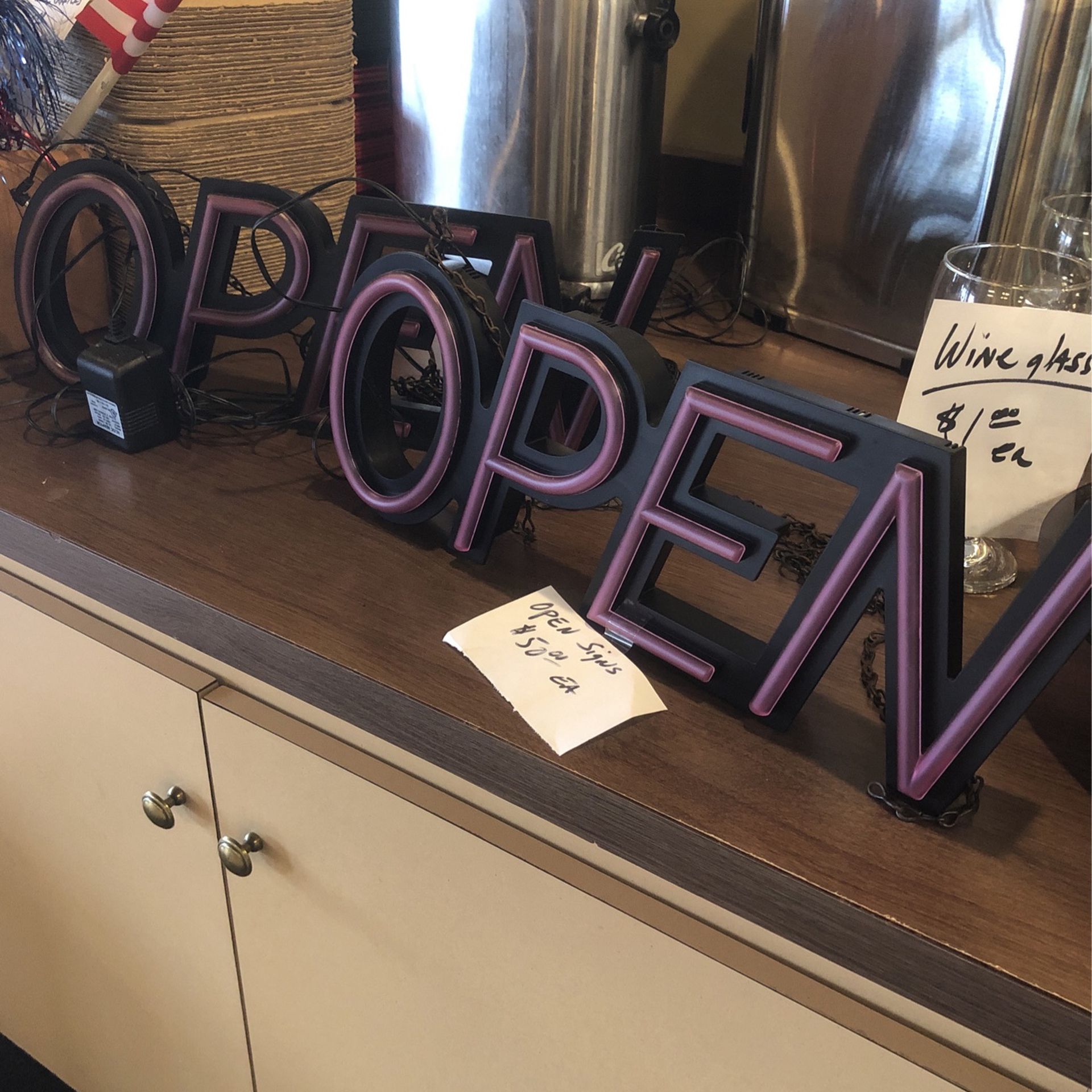 Two electric open signs $50 Ea