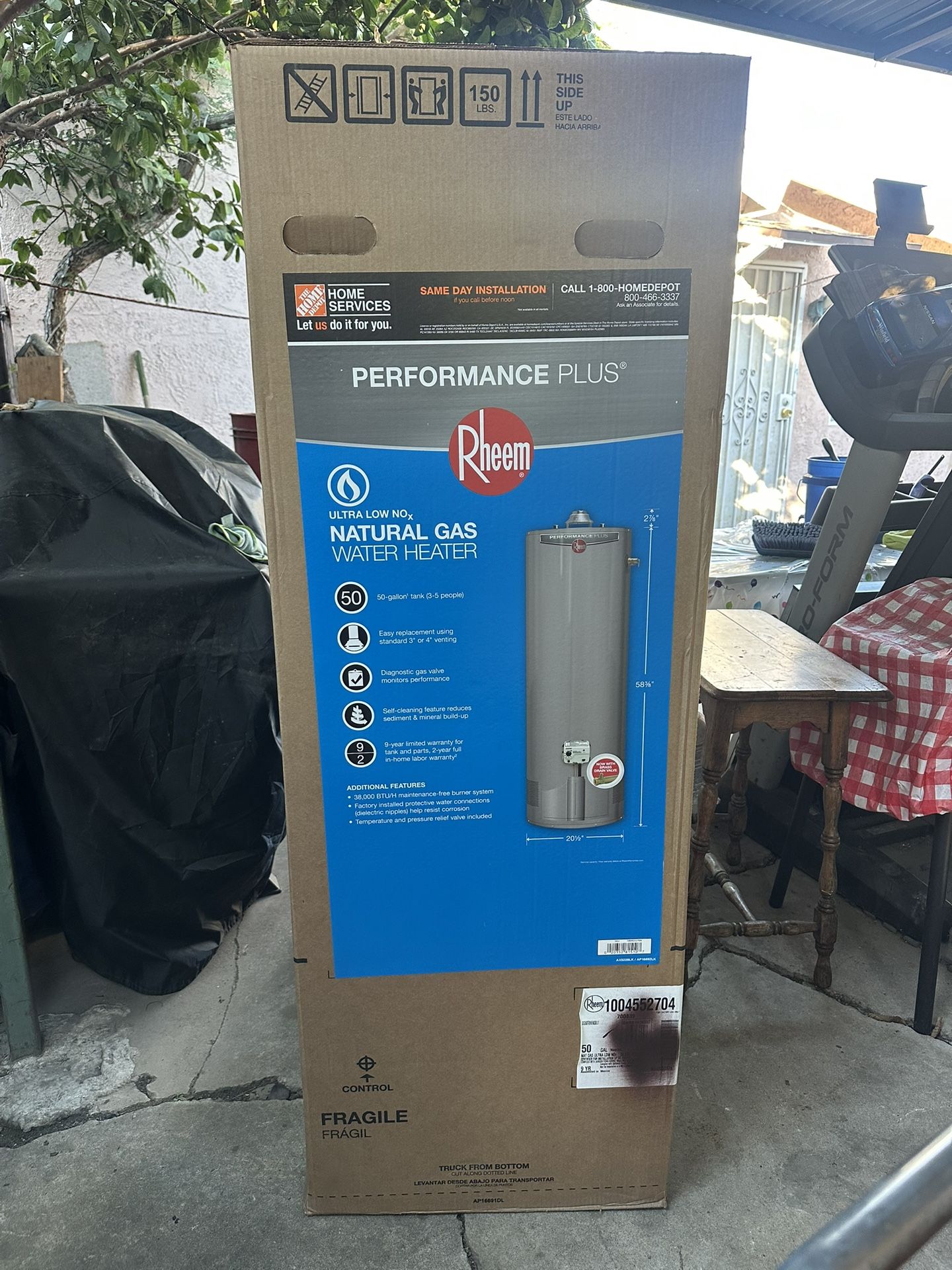 NEW RHEEM 50 GALLON WATER HEATER 9YEAR WARRANTY 