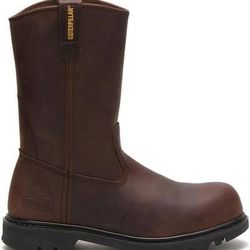 NEW SZ 7.5 Cat Footwear Work Boots Men Revolver Construction Steel Toe Safety Pull Up Caterpillar Boot