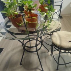 Glass Table Two Chairs