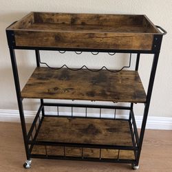 Wood Bar Cart
