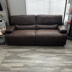 Electric Recliner Leather Couch 