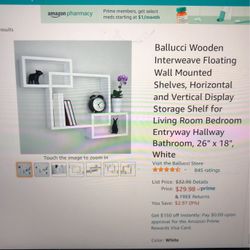 Interweave Floating White Shelves