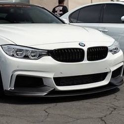 BMW 4 SERIES F32 F33 F36 M TECH BUMPER M PERFORMANCE STYLE FRONT LIP 2014-2019 GLOSSY BLACK 