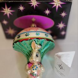 Christopher Radko "Bunny Jump" Easter Glass Ornament - Retired w/ Box