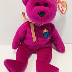 Rare Ty Beanie Babies Millennium/Millenium  Bear Retired 1999 With Errors .  