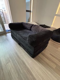 Black Corduroy convertible Sofa