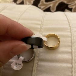 Mens Fashion Stainless Steel Black Band Size 9