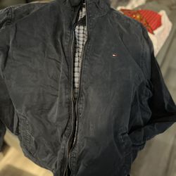 Tommy Hilfiger Navy Blue Light Softshell Jacket Collar Fully Lined