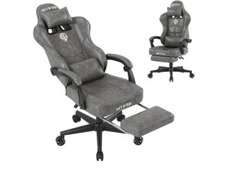 Silla Gamer Gris Piel