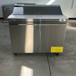 New 48” Refrigerated Prep Table, 12 Pans Capacity 