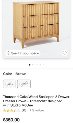 brown scalloped dresser Indiana Scalloped Dresser — Solid Wood main image 1