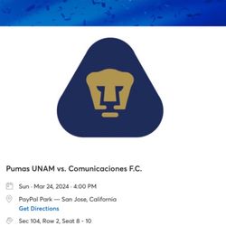 UNAM PUMAS TICKETS/BOLETOS