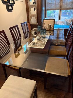 Rectangular Dining table glass top
