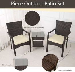 3 piece wicker patio set