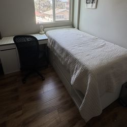 Twin Bed and Desk (Ikea)