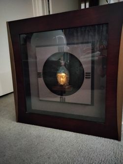 Freame With Buda Head Inside 24x24 Made In India Good Cuadro Con La Cabeza De Buda Bien Cuidado Buenas Condiciones Es Una Pieza Especial